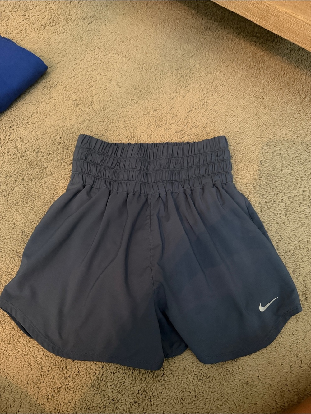 Nike Women’s Blue High-Waist Athletic Shorts